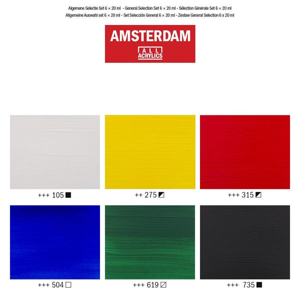Amsterdam Standard Series - Acrylics Primary Set - 6 × 20ml