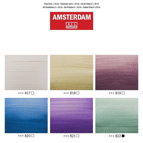 1729101:Amsterdam encre acrylique Set de Base, set de 6 flacons de 30 ml,  assorti